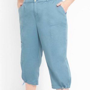 Lane bryant soft sateen capri - bluestone size 28